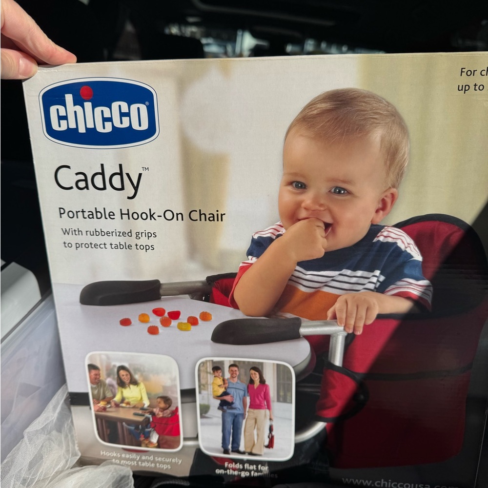 Chicco Caddy Portable Hook-On Chair - Red and Gray